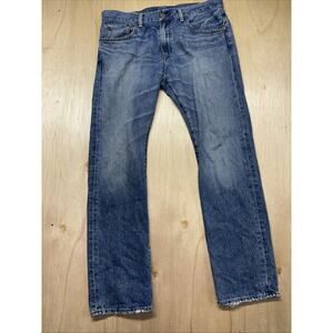 Polo Ralph Laure Dungarees Jeans 32x32 Distressed Blue